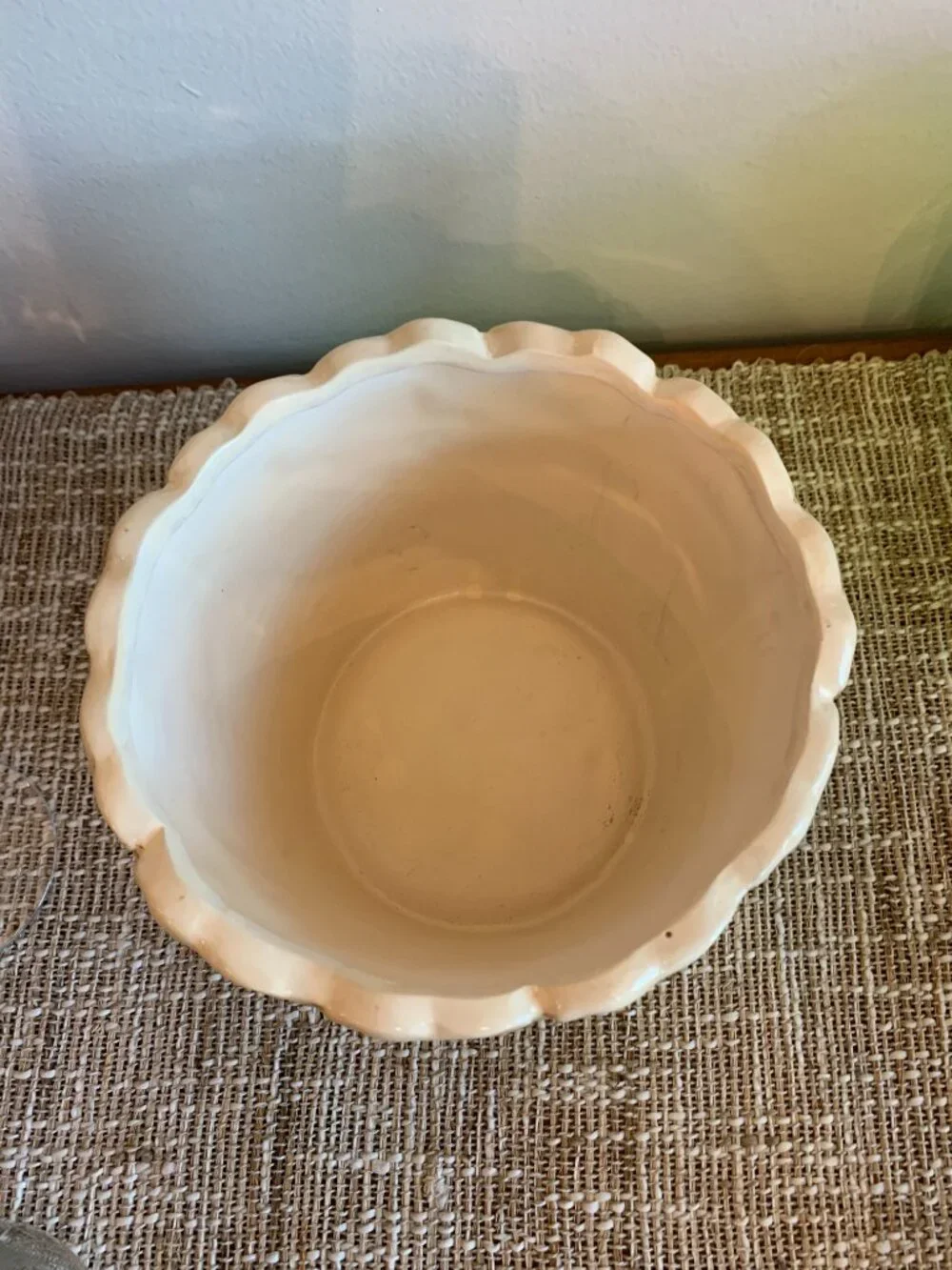 VTG Garden Planter Rabbit and Fern Majolica-style Jardiniere Cachepot Ceramic